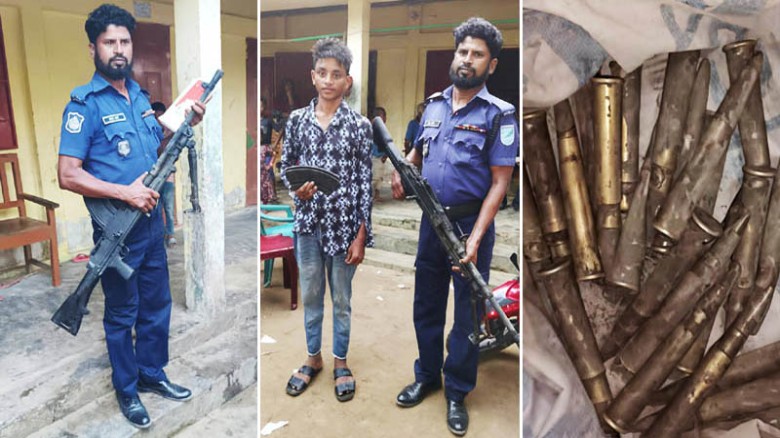 সিলেটের জৈন্তাপুরে সাবরী নদী থেকে রাইফেল ও ২৫ রাউন্ড গুলি উদ্ধার